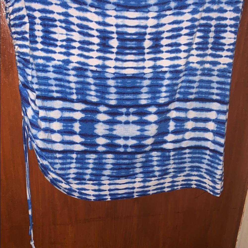 Ruby Rd. Blue Ruched Blouse - Picture 9 of 10